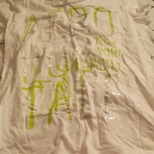 Aeropostale White Tee with Neon Lime Graphic